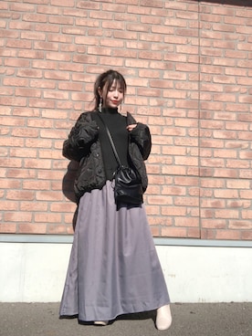 「ITEMS URBANRESEARCH（アイテムズ アーバンリサーチ）のニットベストドッキングワンピース（ワンピース）」を使った、かめさん（レディース・148cm）の冬コーディネート