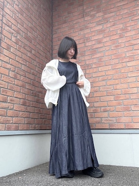 「アイテム（ワンピース/ドレス、ブルー系）」を使った、かめさん（レディース・148cm）の夏コーディネート