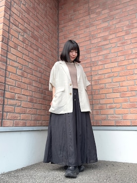 「ITEMS URBANRESEARCH（アイテムズ アーバンリサーチ）のアイテム（ニット/セーター）」を使った、かめさん（レディース・148cm）の春コーディネート
