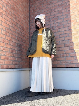 「アイテム（スカート）」を使った、かめさん（レディース・148cm・30代）の冬コーディネート
