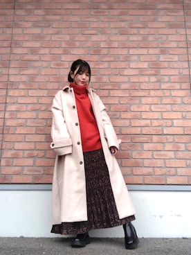 「ITEMS URBANRESEARCH（アイテムズ アーバンリサーチ）のアイテム（ステンカラーコート）」を使った、かめさん（レディース・148cm）の冬コーディネート