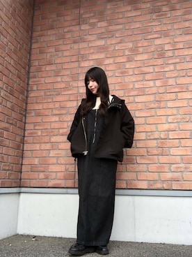 「アイテム（マウンテンパーカー）」を使った、かめさん（レディース・148cm）の秋コーディネート