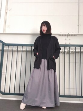 「ITEMS URBANRESEARCH（アイテムズ アーバンリサーチ）のニットベストドッキングワンピース（ワンピース）」を使った、かめさん（レディース・148cm）の冬コーディネート
