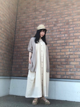「アイテム（キャスケット）」を使った、かめさん（レディース・148cm）の夏コーディネート
