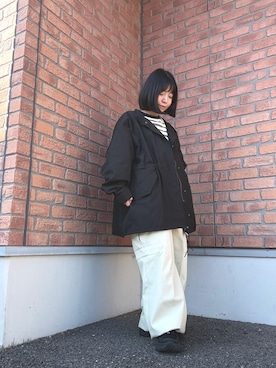 「アイテム（モッズコート）」を使った、かめさん（レディース・148cm）の春コーディネート