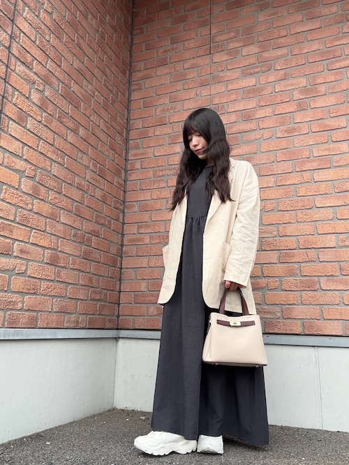 あずき 極美品 kagure かぐれ リヨセルリネン半袖ワンピース かぐれ