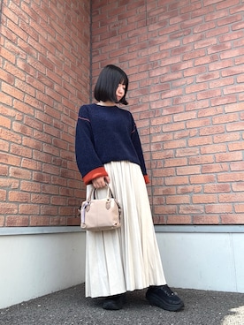 「アイテム（スカート）」を使った、かめさん（レディース・148cm・30代）の秋コーディネート