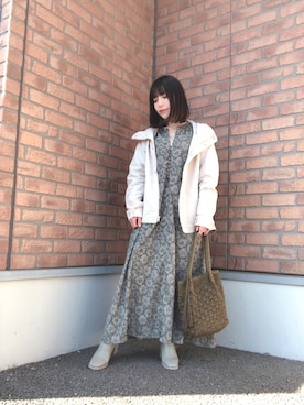 「RODE SKO（ロデスコ）のMARIA タッセルペーパーショルダー（ショルダーバッグ）」を使った、かめさん（レディース・148cm）の春コーディネート