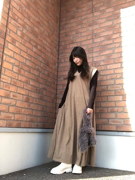 「アイテム（ジャンパースカート）」を使った、かめさん（レディース・148cm）の秋コーディネート