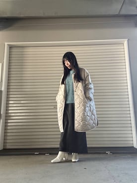 「ITEMS URBANRESEARCH（アイテムズ アーバンリサーチ）のミックスシャギーニット（ニット/セーター）」を使った、かめさん（レディース・148cm）の冬コーディネート
