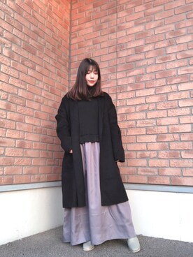 「ITEMS URBANRESEARCH（アイテムズ アーバンリサーチ）のニットベストドッキングワンピース（ワンピース）」を使った、かめさん（レディース・148cm）の冬コーディネート