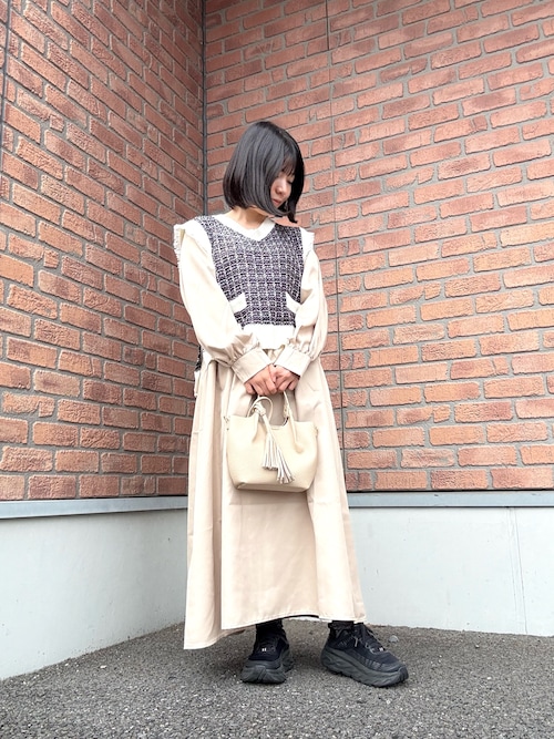 propertytyさん ジャガードツイードニットドッキングワンピース 216 13万♡新木優子ドラマ着用♡ジャガードツイードニットドッキング