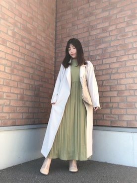 「ITEMS URBANRESEARCH（アイテムズ アーバンリサーチ）のアイテム（トレンチコート）」を使った、かめさん（レディース・148cm）の冬コーディネート