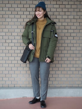 「CAMP7」｜「アイテム（ニットキャップ/ビーニー）」を使った、ma____029さん（レディース・168cm）の秋コーディネート