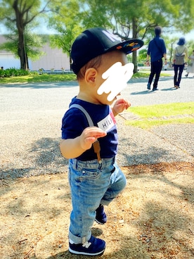 「アイテム（キャップ）」を使った、Ryuchさん（キッズ・70cm）の夏コーディネート
