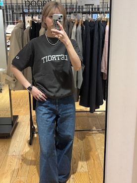 「Lee（リー）のアイテム（パンツ）」を使った、優菜さん（レディース・160cm）の春コーディネート