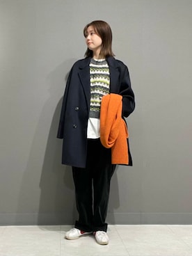 「URBAN RESEARCH DOORS（アーバンリサーチドアーズ）のウールリバーテーラードコート（その他アウター）」を使った、優菜さん（レディース・160cm）の秋コーディネート