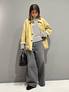 「アイテム（ステンカラーコート）」を使った、優菜さん（レディース・160cm）の秋コーディネート