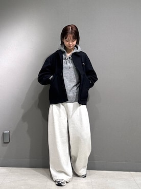 「FORK&SPOON（フォークアンドスプーン）のFORK&SPOON　Ricotta ニットフーディ（ニット/セーター、グレー系）」を使った、優菜さん（レディース・160cm）の秋コーディネート