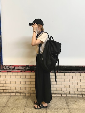 「スカーチョ」｜「アイテム（キャップ）」を使った、umさん（レディース・163cm）の夏コーディネート
