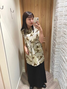 「カモ柄」｜「アイテム（ワンピース/ドレス）」を使った、koyabu  harunaさん（レディース・155cm）の夏コーディネート