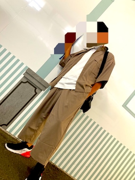 Gu ジーユー のセットアップ ベージュ系 を使ったメンズ人気ファッションコーディネート Wear