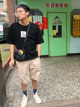 「roots（ルーツ）のアイテム」を使った、dismmmmmmさん（メンズ・179cm）の夏コーディネート