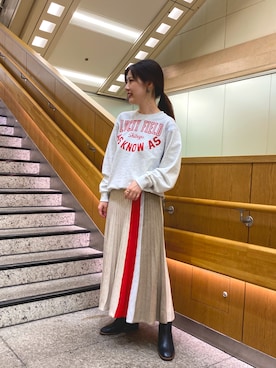 「158cm」｜「アイテム（スウェット）」を使った、mtoiさん（レディース・158cm）の秋コーディネート