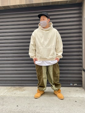 「BACKLASH（バックラッシュ）のアイテム」を使った、SASAOさん（メンズ・175cm）の冬コーディネート