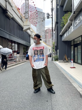 「BACKLASH（バックラッシュ）のアイテム（パンツ）」を使った、SASAOさん（メンズ・175cm）の夏コーディネート