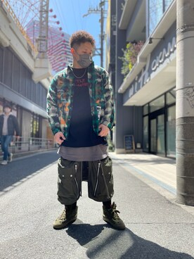 「ROYAL FLASH（ロイヤルフラッシュ）のアイテム（パーカー）」を使った、SASAOさん（メンズ・175cm）の春コーディネート
