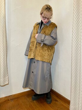 「Simplicite（サンプリシテ）のアイテム（その他アウター）」を使った、karenさん（レディース・157cm）の秋コーディネート