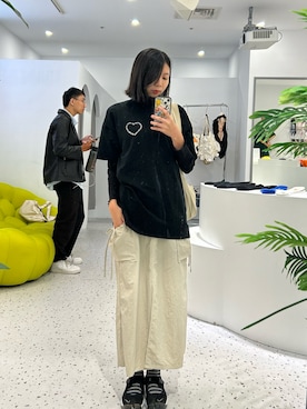 「ATTENTION（アテンション）のアイテム」を使った、Joannaさん（レディース・162cm）の秋コーディネート
