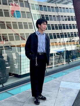 「アイテム（カーディガン/ボレロ）」を使った、shunsukeさん（メンズ・175cm）の春コーディネート