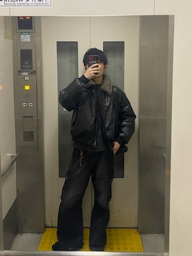 「アイテム（MA-1）」を使った、 takumiさん（メンズ・172cm）の冬コーディネート