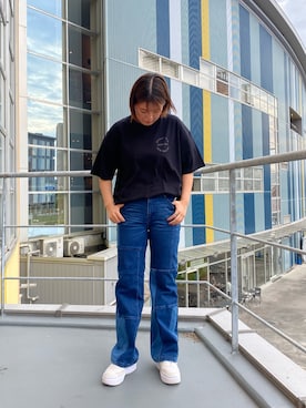 「リメイクデニム」｜「アイテム（トップス）」を使った、NANAKAさん（レディース・169cm）の夏コーディネート