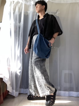 「WYM LIDNM（ウィム バイ リドム）のアイテム（サンダル）」を使った、wakuさん（メンズ・166cm）の秋コーディネート