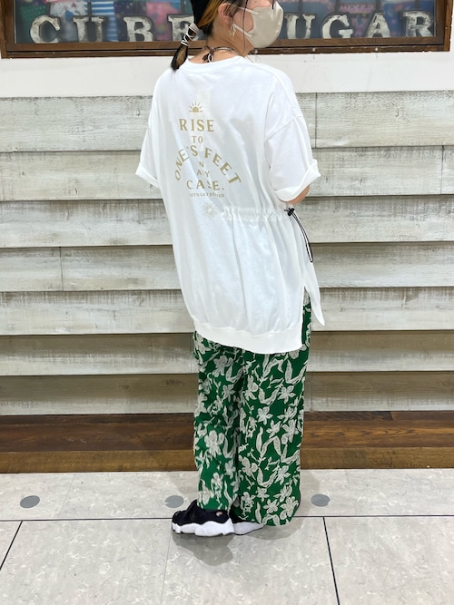 OE天竺カットソードロストバックプリントTシャツ