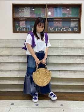 「CALINER（カリネ）のアイテム」を使った、CUBE SUGAR 近江八幡店さん（レディース・156cm）の夏コーディネート