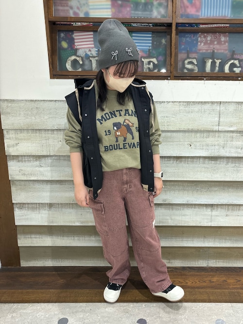 CVCワッフルわんちゃんプリントプルオーバー