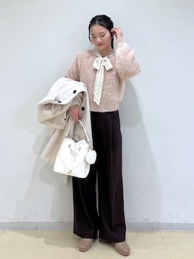 「ニット/セーター」｜「アイテム（チェスターコート）」を使った、ik18さん（レディース・158cm）の冬コーディネート