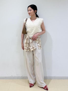 「アイテム（スラックス）」を使った、ik18さん（レディース・158cm・30代）の夏コーディネート