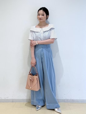 「アイテム（バングル/リストバンド）」を使った、ik18さん（レディース・158cm・30代）の夏コーディネート