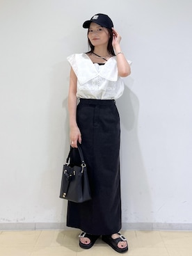 「アイテム（バングル/リストバンド）」を使った、ik18さん（レディース・158cm・30代）の夏コーディネート