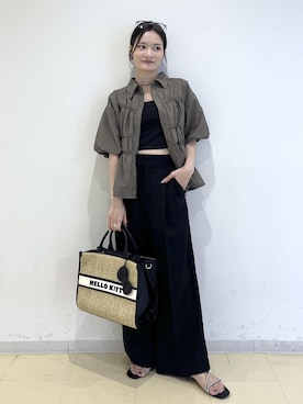 「VIS（ビス）の調光レンズ/ボストン型カラーファッショングラス（サングラス、ブラウン系）」を使った、ik18さん（レディース）の夏コーディネート
