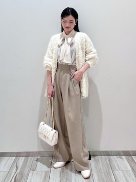 「ボウタイ」｜「アイテム（スラックス）」を使った、ik18さん（レディース・158cm）の秋コーディネート
