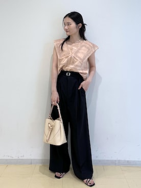 「アイテム（スラックス）」を使った、ik18さん（レディース・158cm・30代）の夏コーディネート