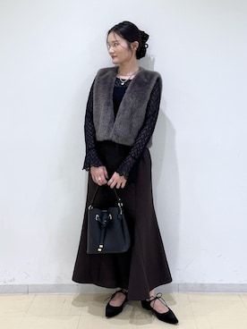 「アイテム（バレッタ/ヘアクリップ）」を使った、ik18さん（レディース・158cm）の秋コーディネート