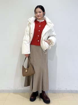 「ニット/セーター」｜「アイテム（ジャケット/アウター）」を使った、ik18さん（レディース・158cm）の冬コーディネート