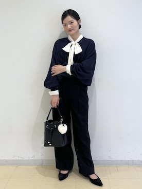 「アイテム（バレッタ/ヘアクリップ）」を使った、ik18さん（レディース・158cm）の秋コーディネート